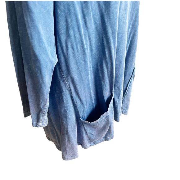 Jess & Jane Blue Lagenlook Tunic Size Large Mineral Wash Size Large Big Pockets - Picture 9 of 12